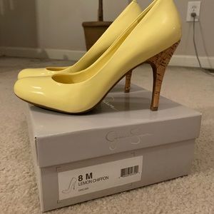 Lemon cork Heels by Jessica Simpson